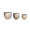 Hello Honey® Distressed Pewter Finish Round Metal Planters Set